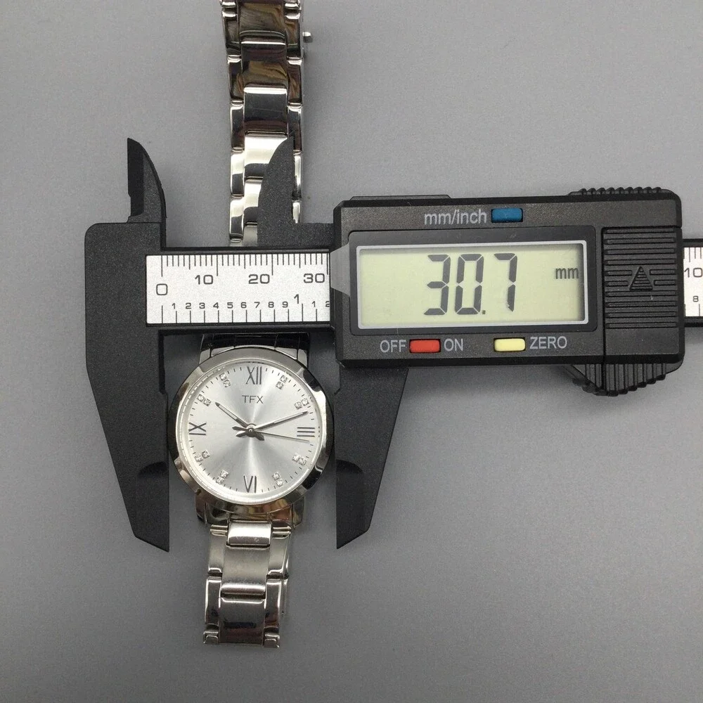 TFX Bulova Womens Watch 31mm Silver Dial Crystal 36T117 New Battery 7.75